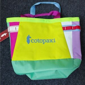 Cotopaxi 30L Multicolor Canvas Tote Bag - Neon Green & Mint